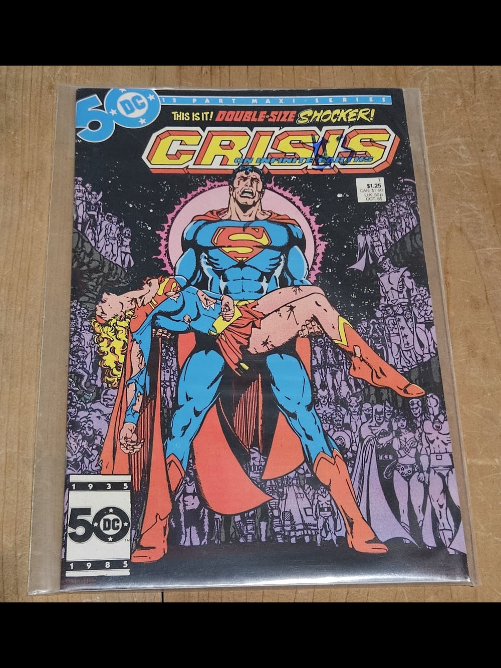CRISIS ON INFINITE EARTHS #7 COMIC BOOK (DC, 1985) COPPER AGE Death of Supergirl